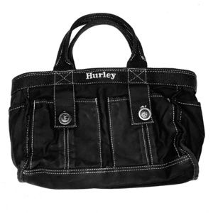 Hurley Bag Black with White Stitching